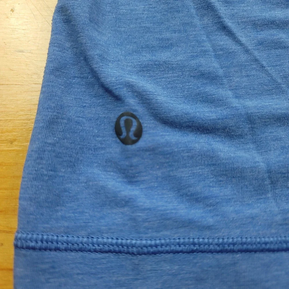 Lululemon Crew Neck T Shirt Blue Heathered Short Sleeve Athleisure Women